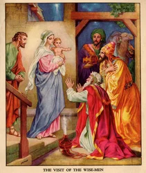 Geburt Jesu mit den Besuchern aus dem Morgenland
